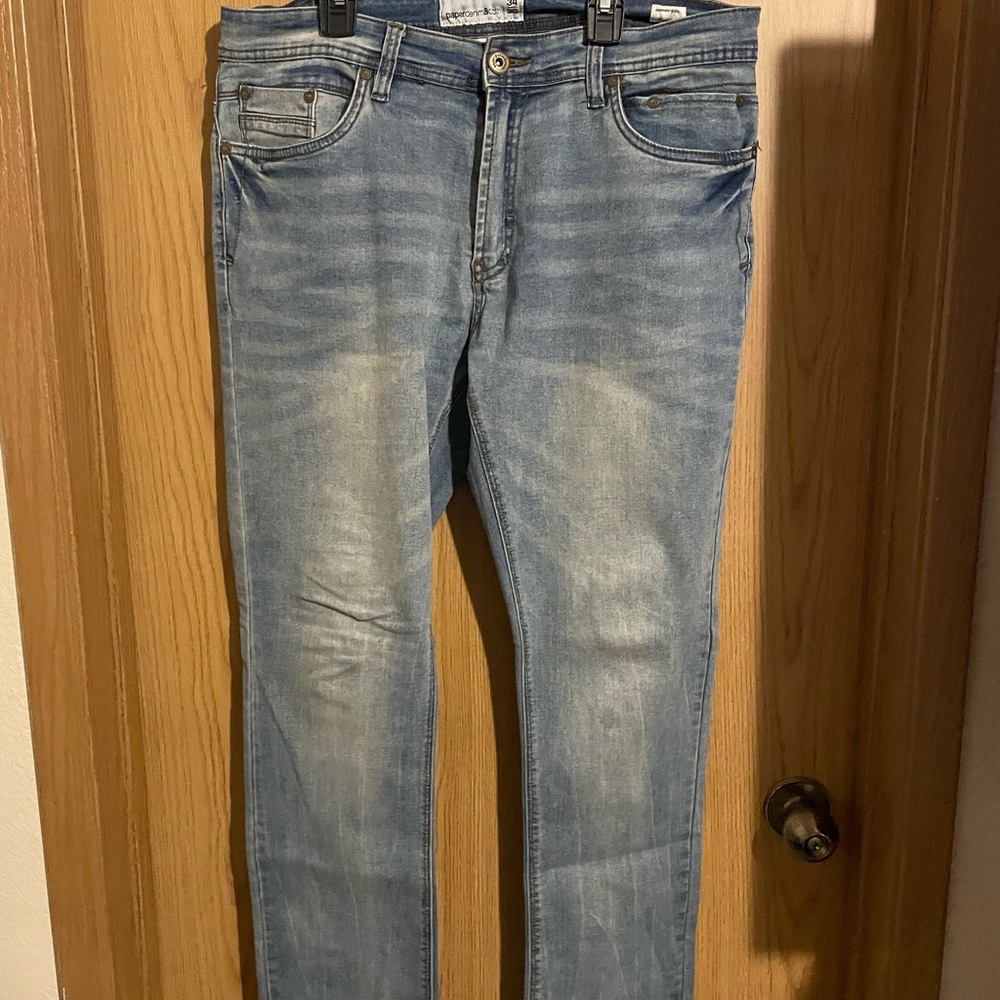 PD&C Slim Stretch Straight Leg Mid-Rise Stone Wash Jeans Men's Size 34x30